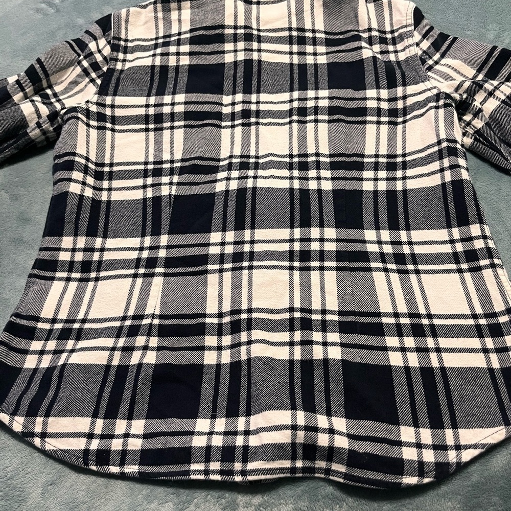 Chaps Men's Navy and White Plaid Shirt Jacket - Picture 5 of 6